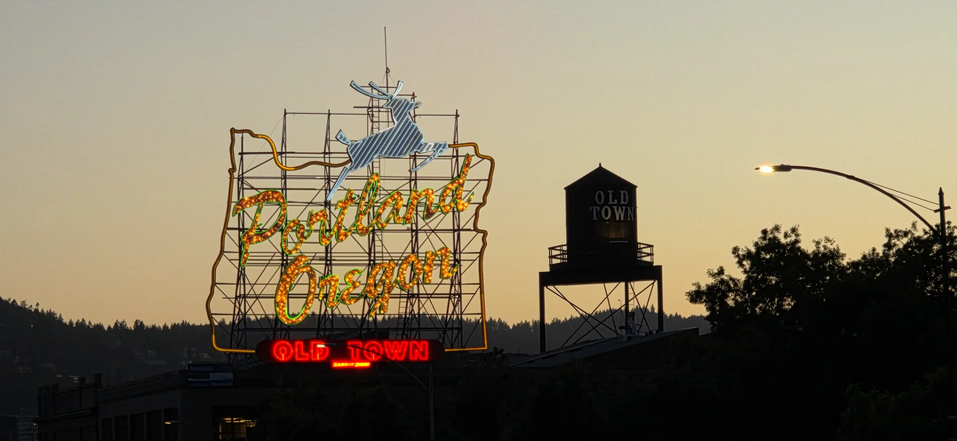 Portland Oregon White Stag Sign